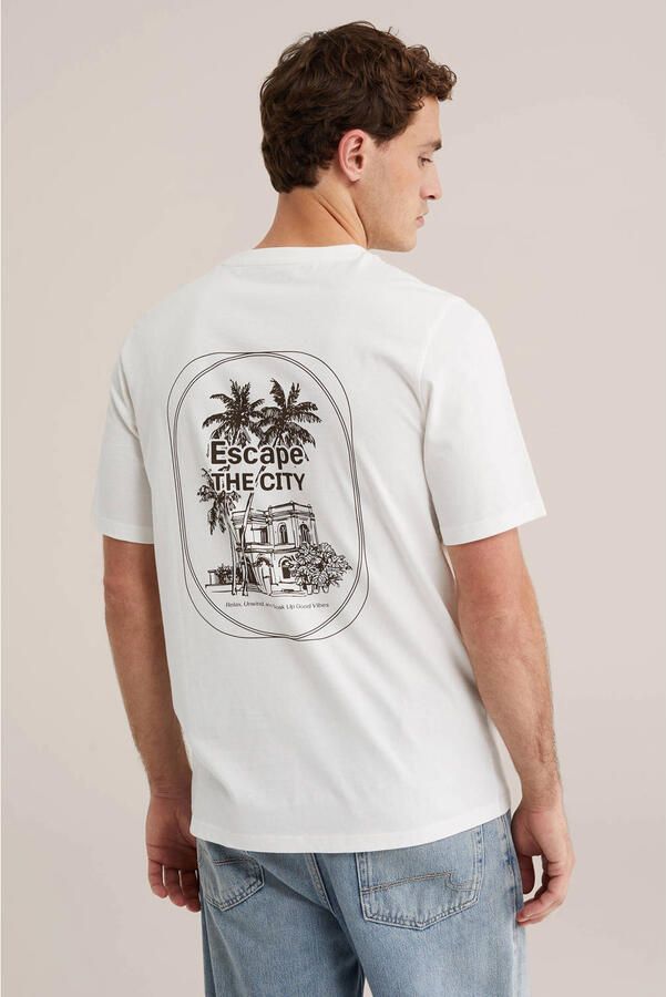WE Fashion regular T-shirt met backprint ecru - Foto 2