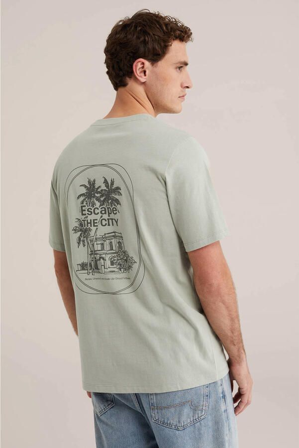 WE Fashion regular T-shirt met backprint lichtgroen - Foto 3