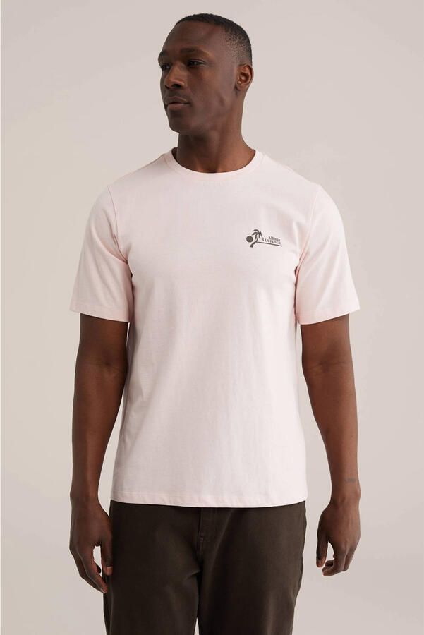 WE Fashion regular T-shirt met backprint lichtroze