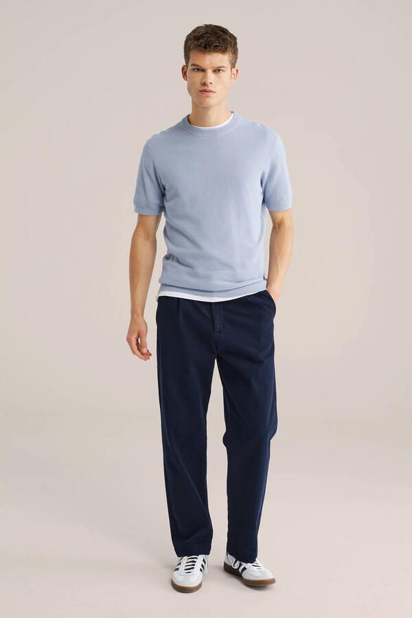 WE Fashion regular T-shirt met ingebreid patroon - Foto 3