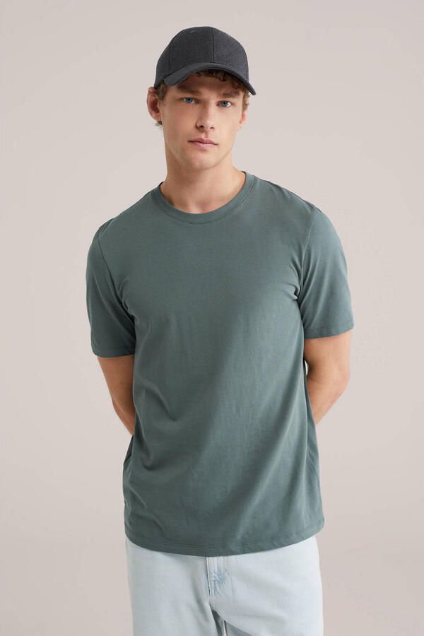 WE Fashion regular T-shirt (set van 3) Groen Blauw Rood