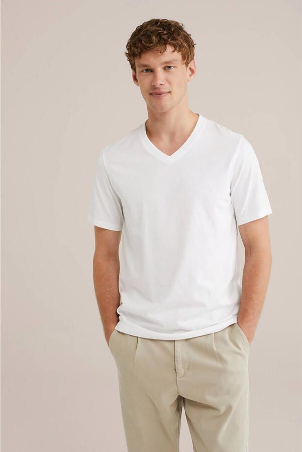 WE Fashion regular T-shirt wit (set van 3)