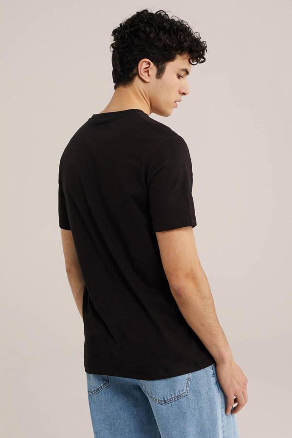 WE Fashion regular T-shirt zwart (set van 3) - Foto 2