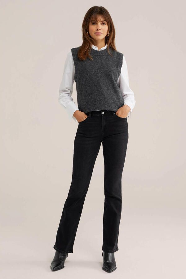 WE Fashion regular waist bootcut jeans zwart - Foto 3