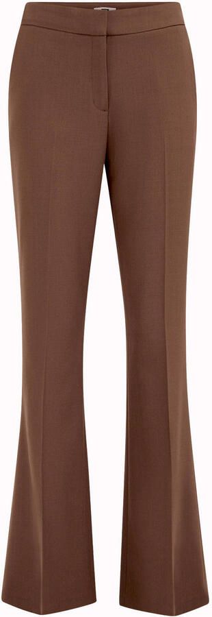 WE Fashion regular waist flared broek bruin - Foto 3