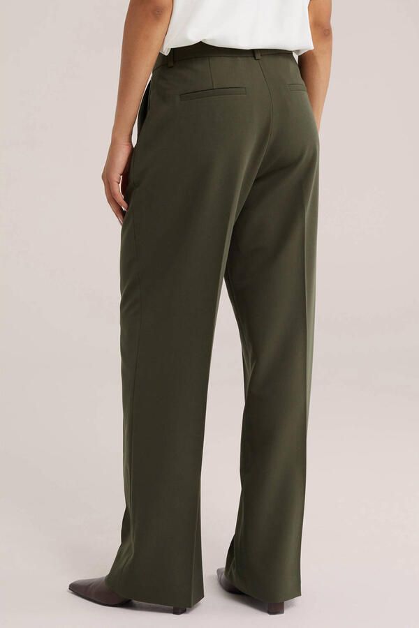 WE Fashion regular waist loose fit pantalon donkergroen - Foto 2