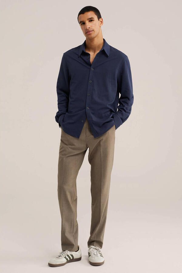 WE Fashion regular zakelijk overhemd donkerblauw - Foto 3