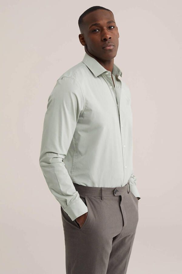 WE Fashion regular zakelijk overhemd lichtgroen - Foto 2