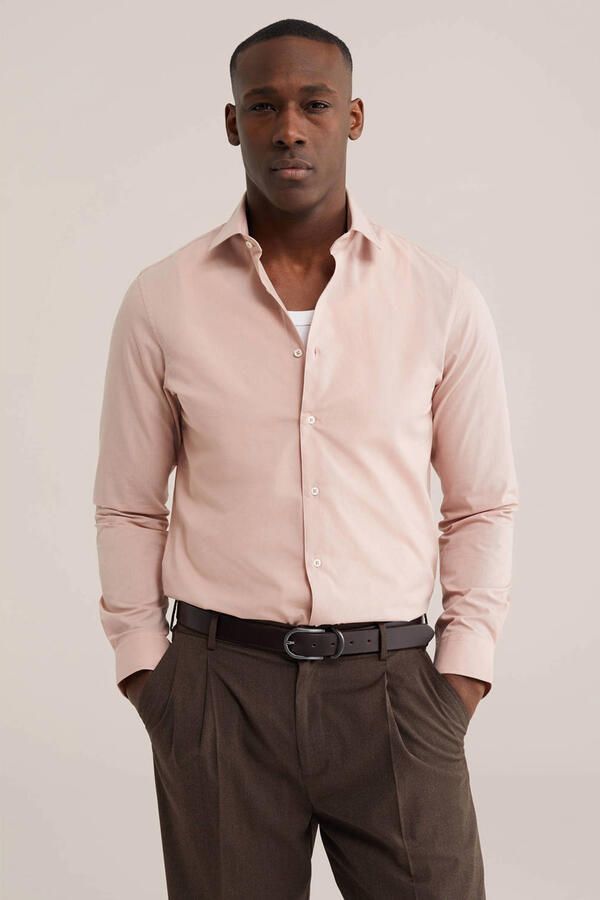 WE Fashion regular zakelijk overhemd lichtroze