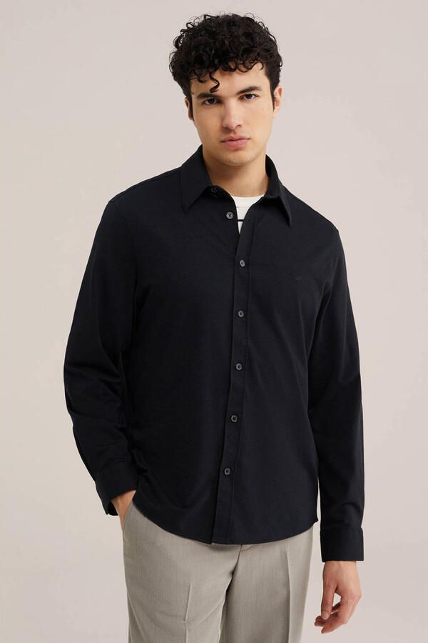 WE Fashion regular zakelijk overhemd zwart