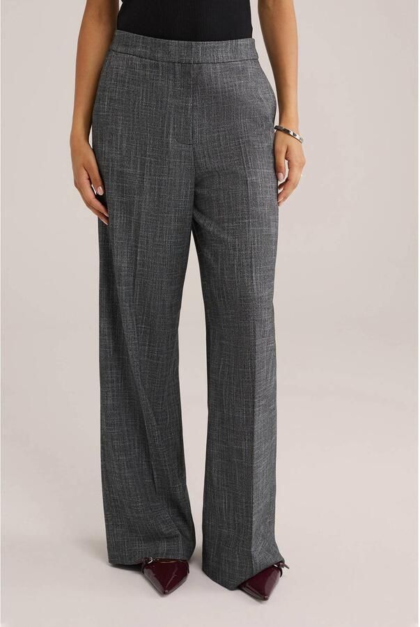 WE Fashion regular waist broek grijs