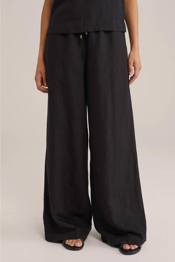 WE Fashion regular waist casual broek zwart