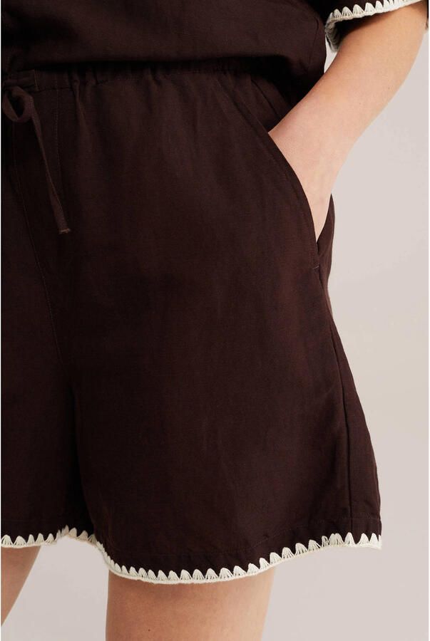 WE Fashion regular waist casual short donkerbruin - Foto 2