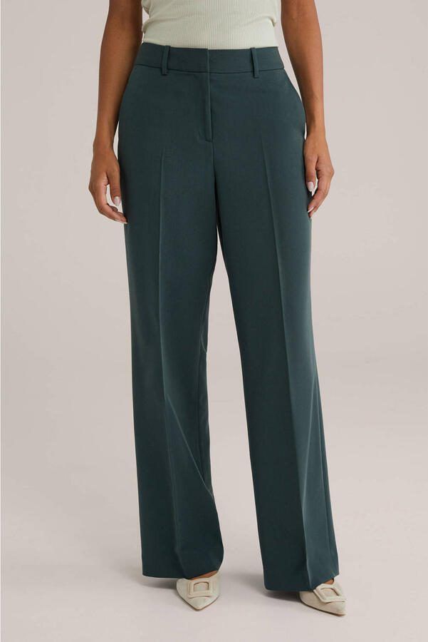 Regular waist pantalon donkergroen