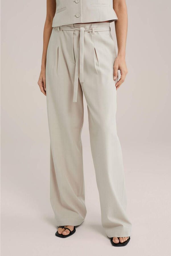 WE Fashion regular waist pantalon zand