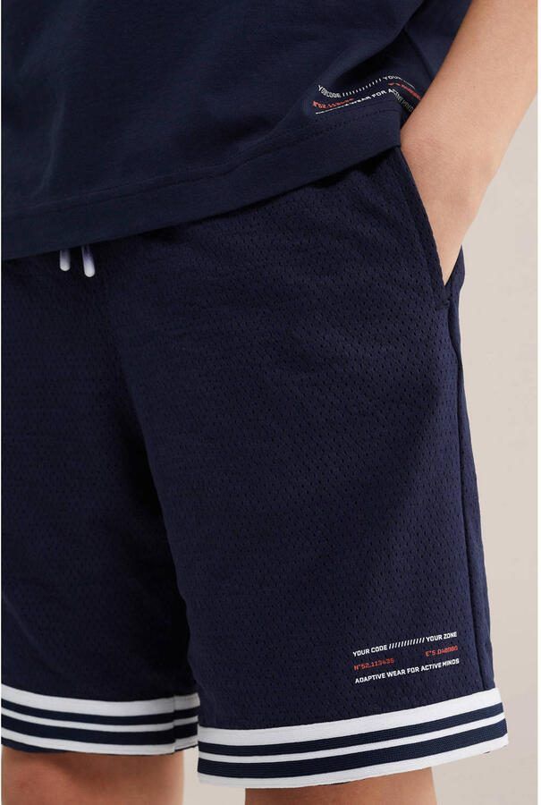 WE Fashion regular waist sweatshort donkerblauw - Foto 2