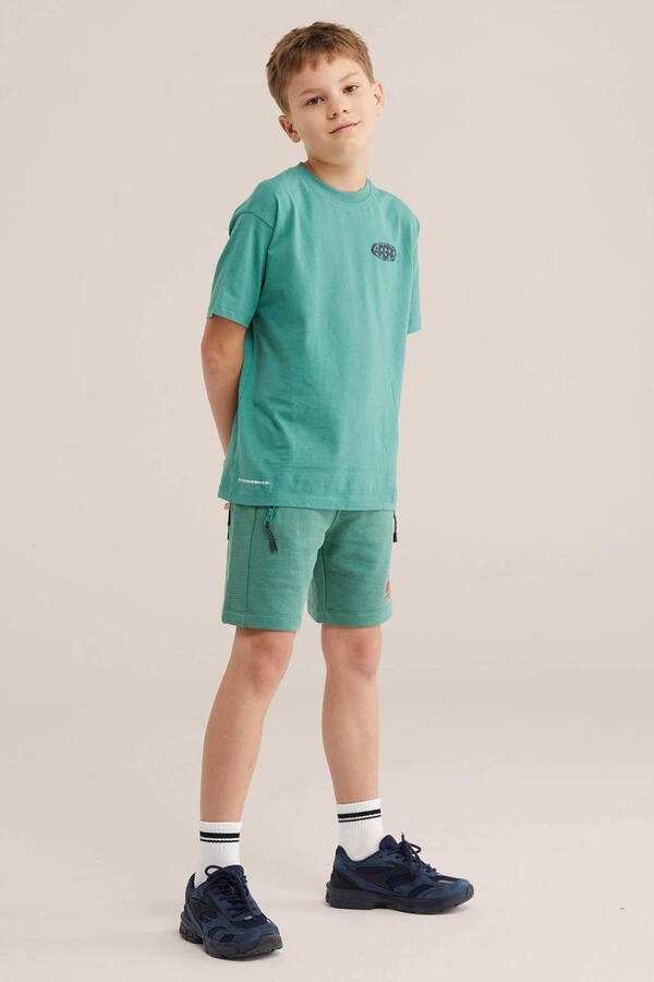 WE Fashion regular waist sweatshort groen - Foto 2
