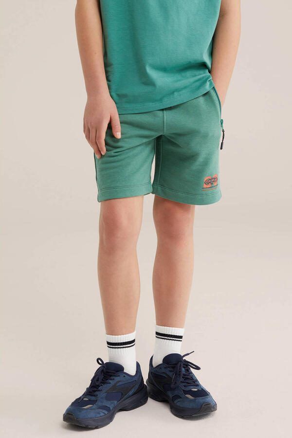WE Fashion regular waist sweatshort groen - Foto 3