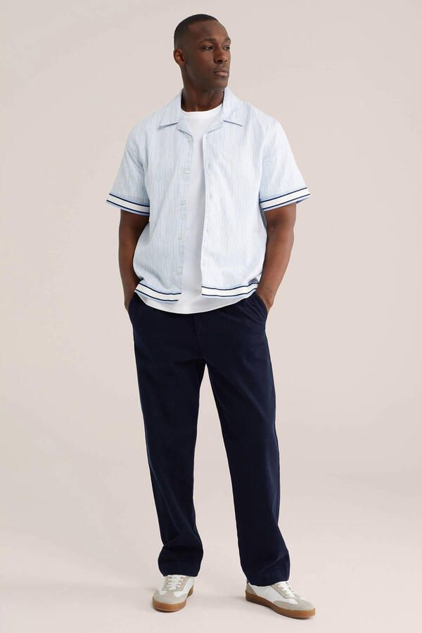 WE Fashion relaxed casual overhemd blauw