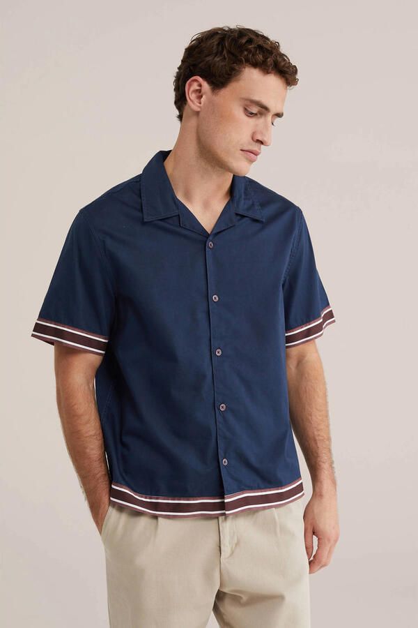 WE Fashion relaxed casual overhemd donkerblauw