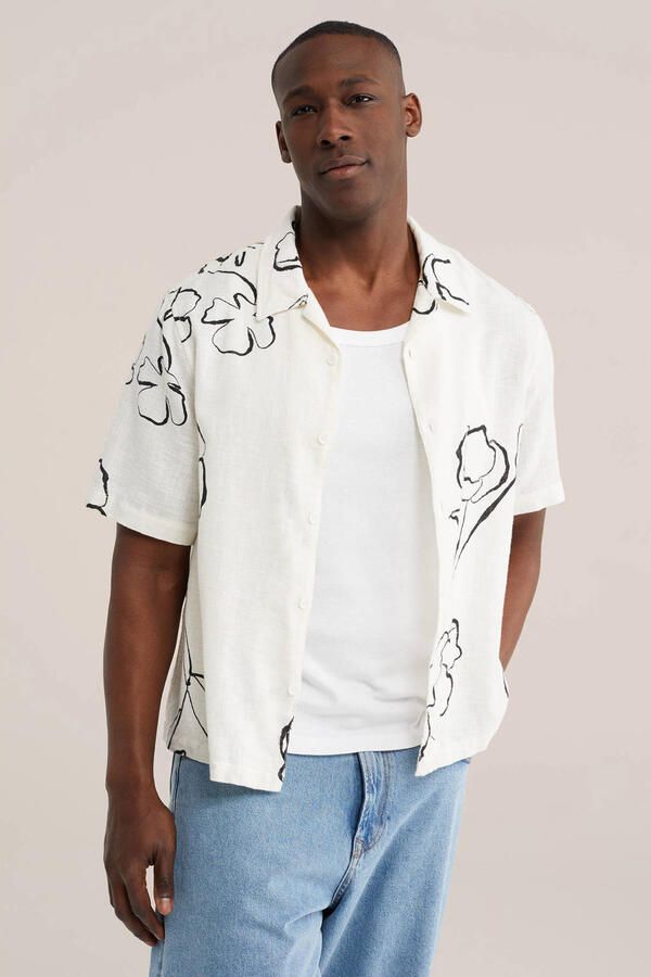 WE Fashion relaxed casual overhemd ecru