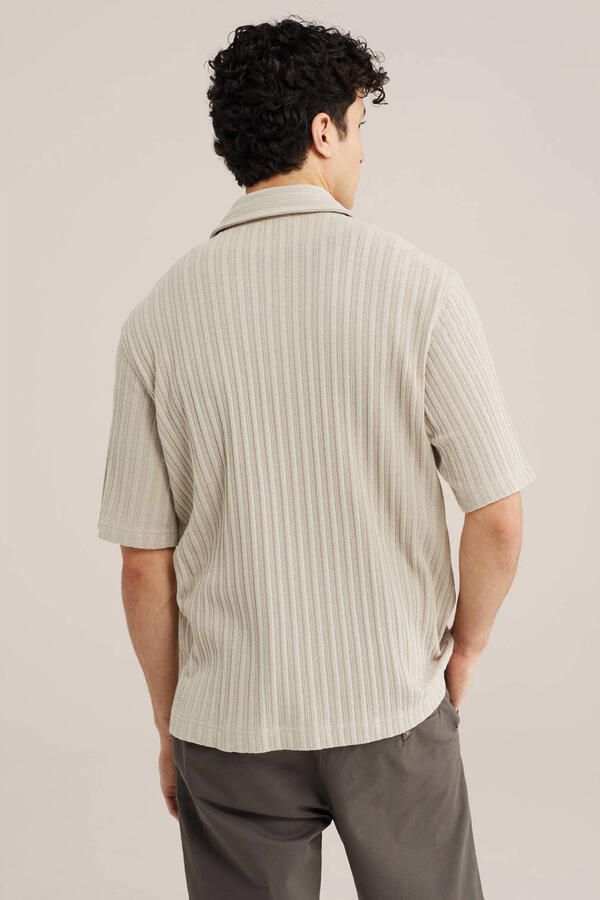 WE Fashion relaxed casual overhemd gebreid beige - Foto 2