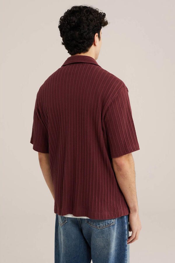 WE Fashion relaxed casual overhemd gebreid donkerblauw - Foto 3
