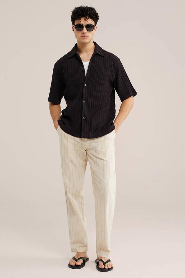 WE Fashion relaxed casual overhemd gebreid zwart - Foto 3