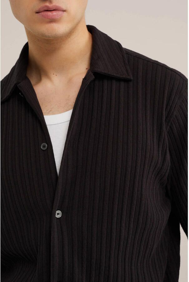 WE Fashion relaxed casual overhemd gebreid zwart - Foto 2