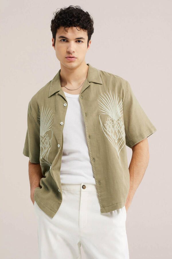 WE Fashion relaxed casual overhemd groen