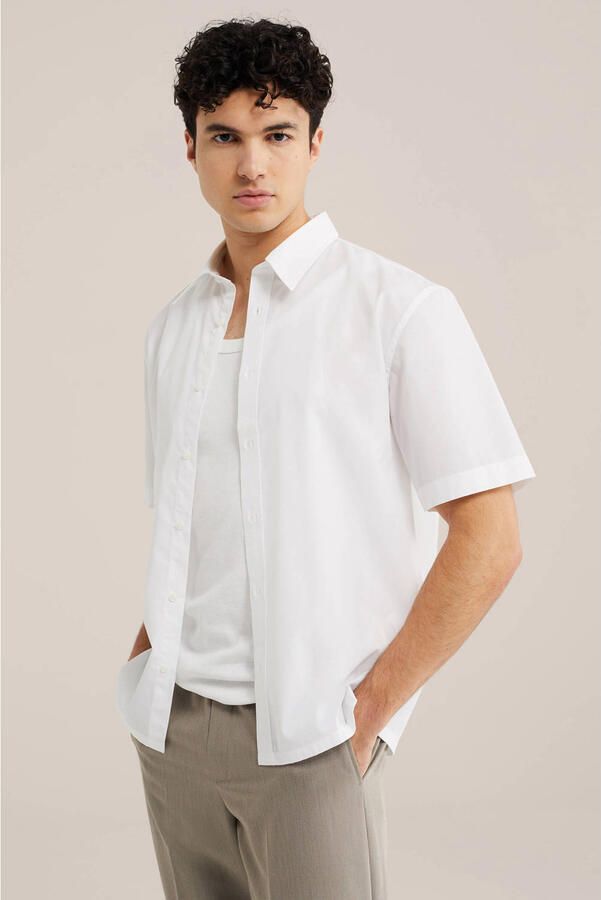 WE Fashion relaxed casual overhemd wit