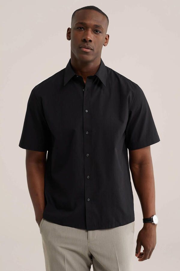 WE Fashion relaxed casual overhemd zwart