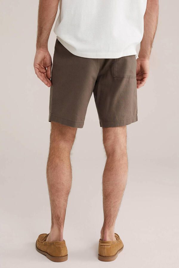 WE Fashion relaxed casual short met linnen groen - Foto 2