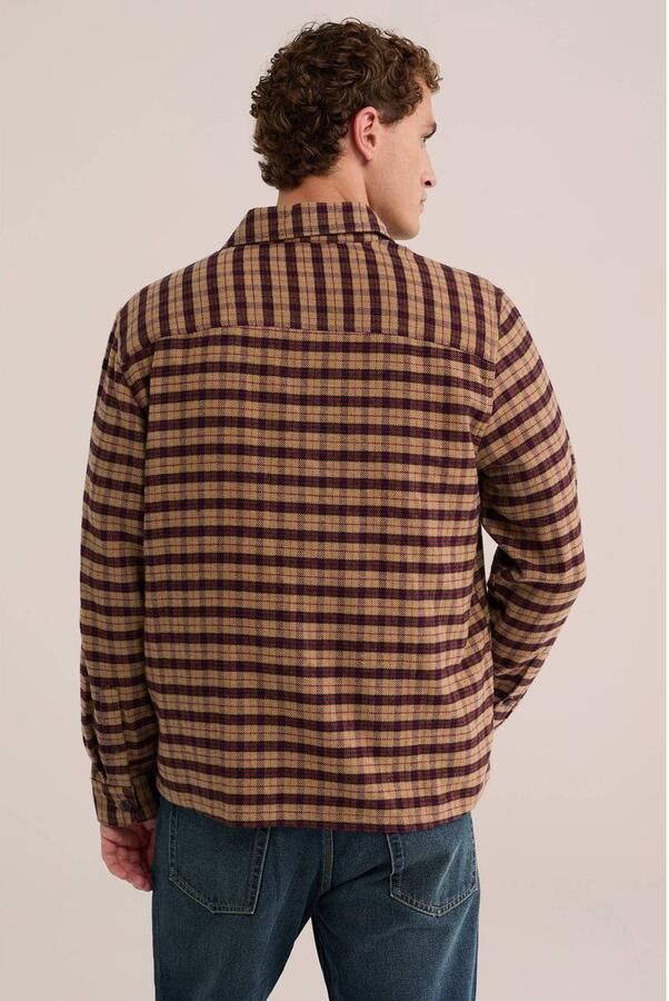WE Fashion relaxed fit geruit overhemd bruin - Foto 3