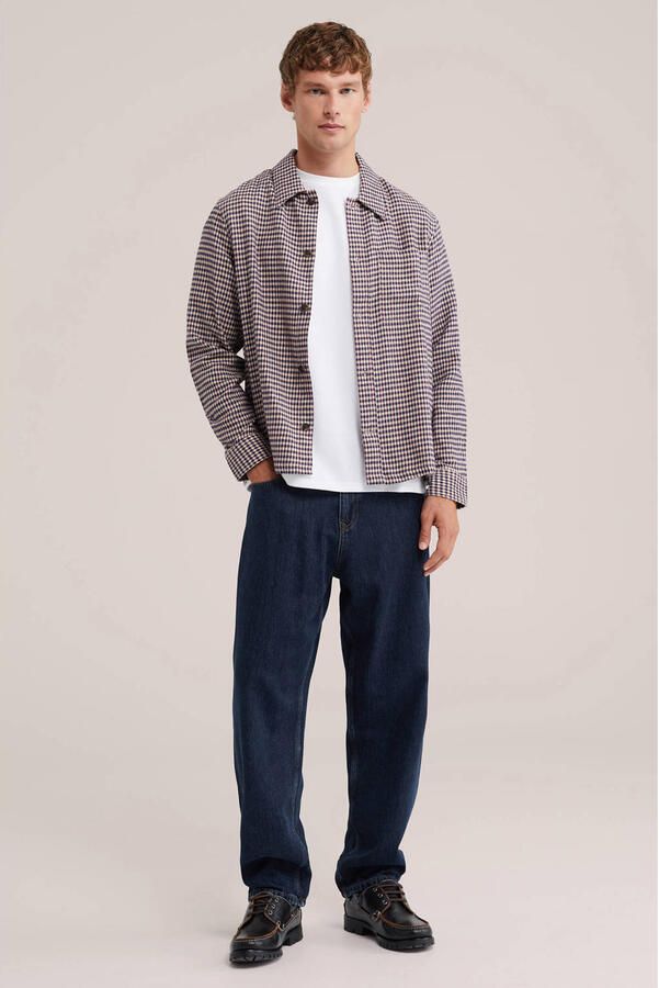 WE Fashion relaxed fit geruite overhemd wine - Foto 2