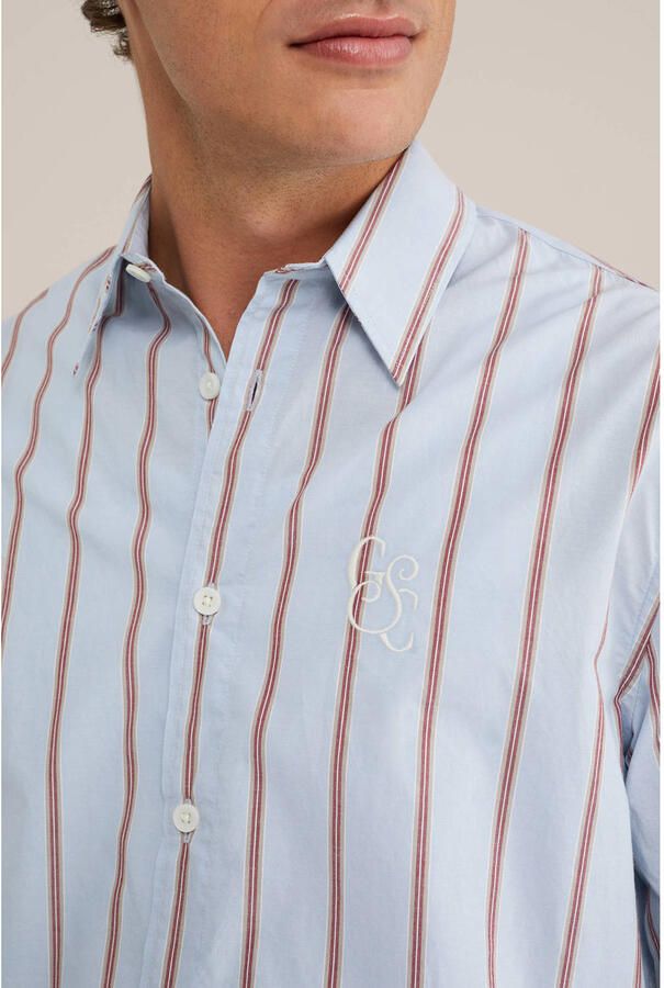 WE Fashion relaxed fit gestreept overhemd lichtblauw - Foto 2