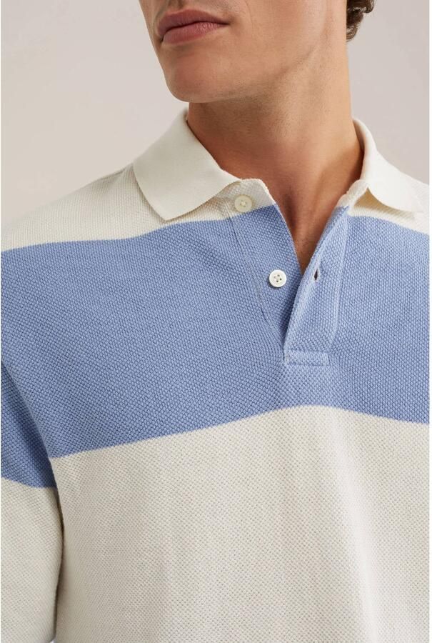 WE Fashion relaxed fit gestreepte polo blauw - Foto 2