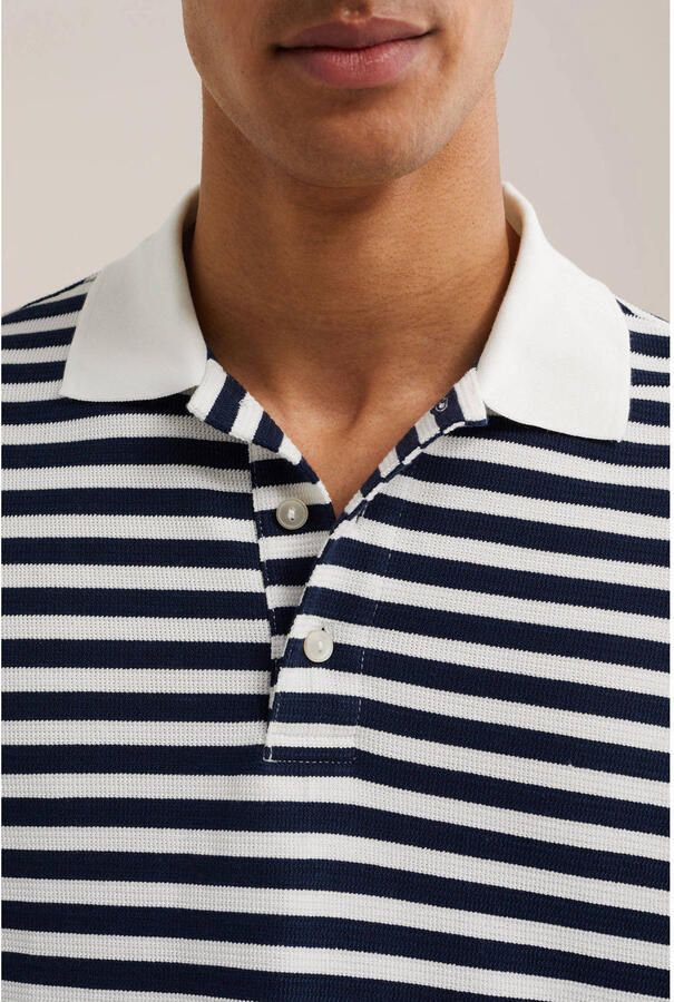 WE Fashion relaxed fit gestreepte polo donkerblauw - Foto 2