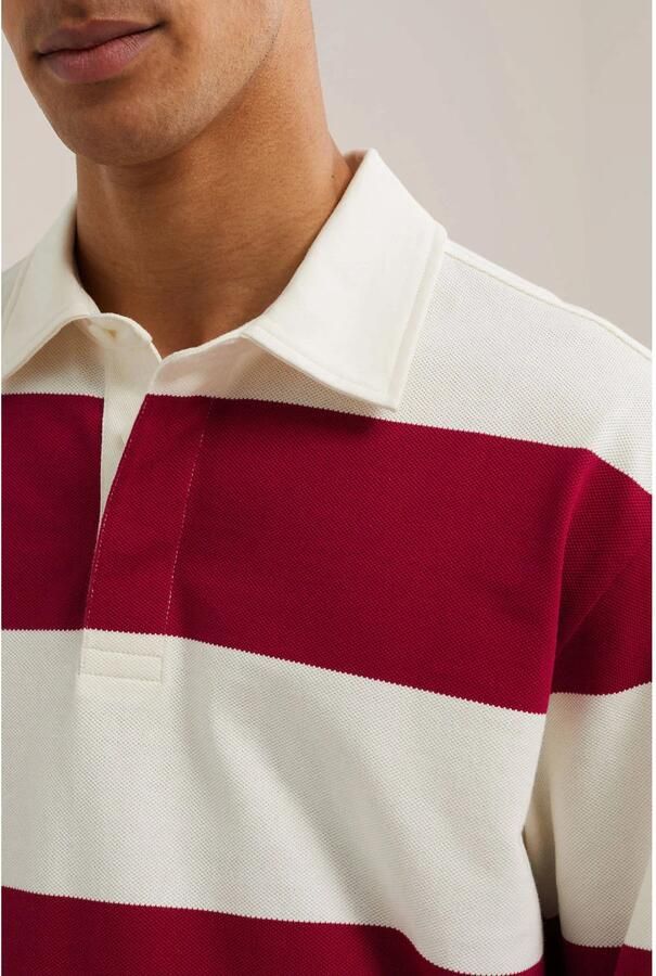 WE Fashion relaxed fit gestreepte polo rood - Foto 2