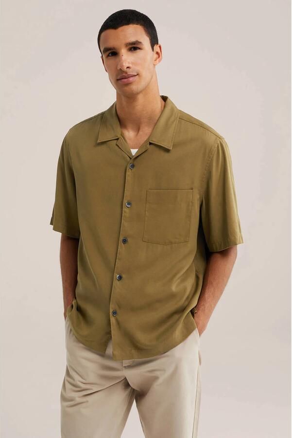 WE Fashion relaxed fit overhemd groen