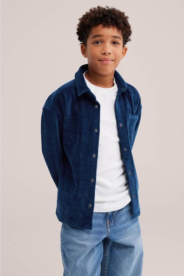 WE Fashion relaxed fit overshirt blauw