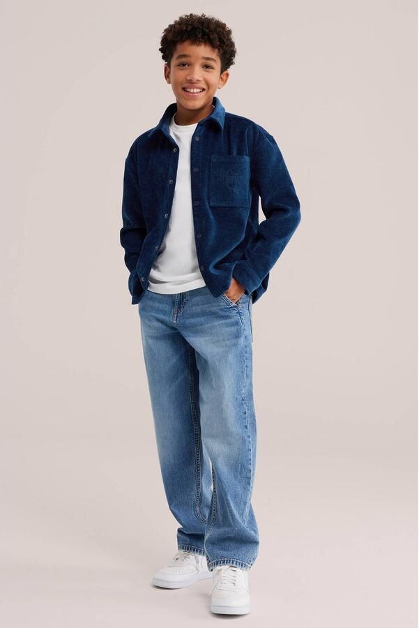 WE Fashion relaxed fit overshirt blauw - Foto 3