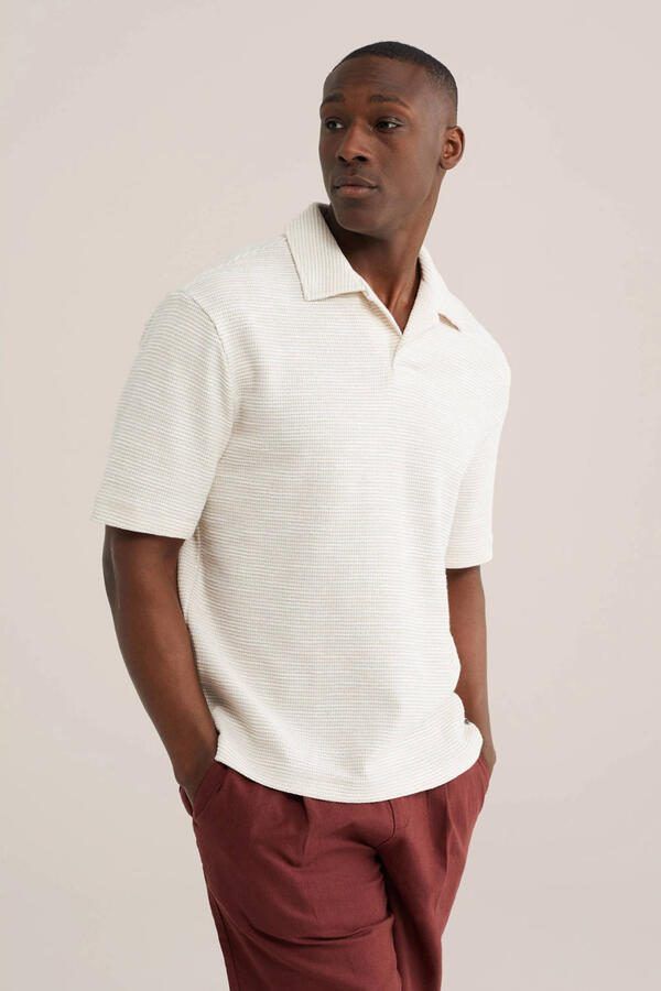WE Fashion relaxed fit polo lichtgrijs