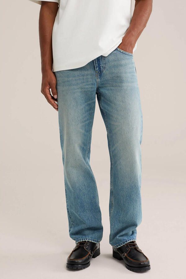 WE Fashion relaxed fit straight leg jeans blauw