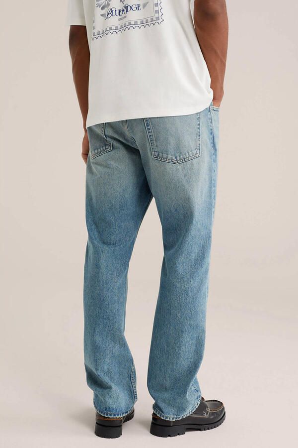 WE Fashion relaxed fit straight leg jeans blauw - Foto 3