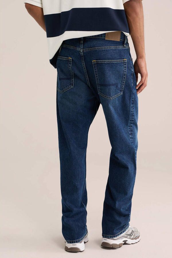 WE Fashion relaxed fit straight leg jeans donkerblauw - Foto 2