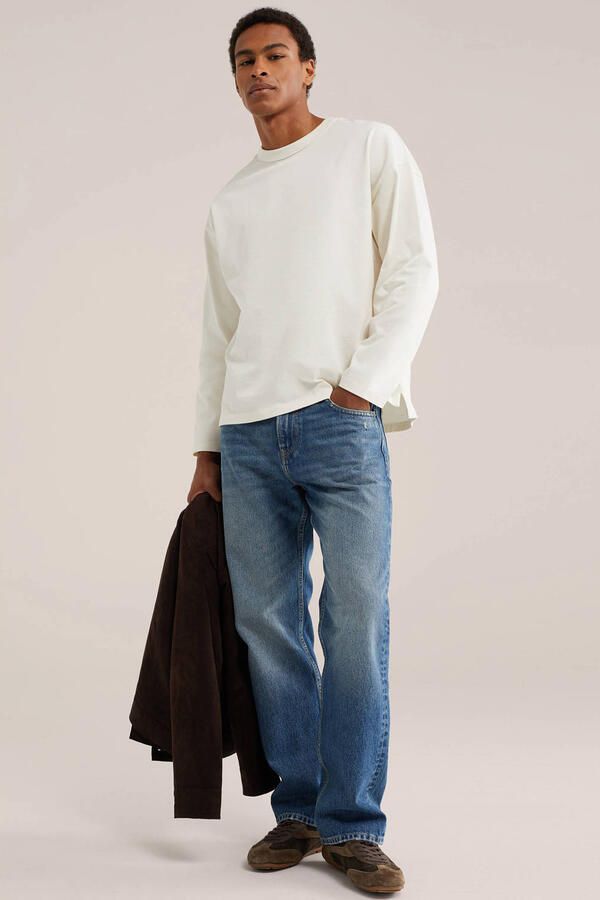 WE Fashion relaxed fit straight leg jeans midblauw - Foto 3