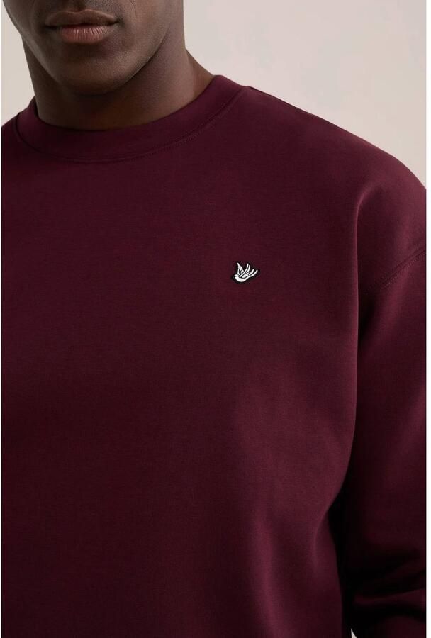 WE Fashion relaxed fit sweater met borduursels donkerrood - Foto 2