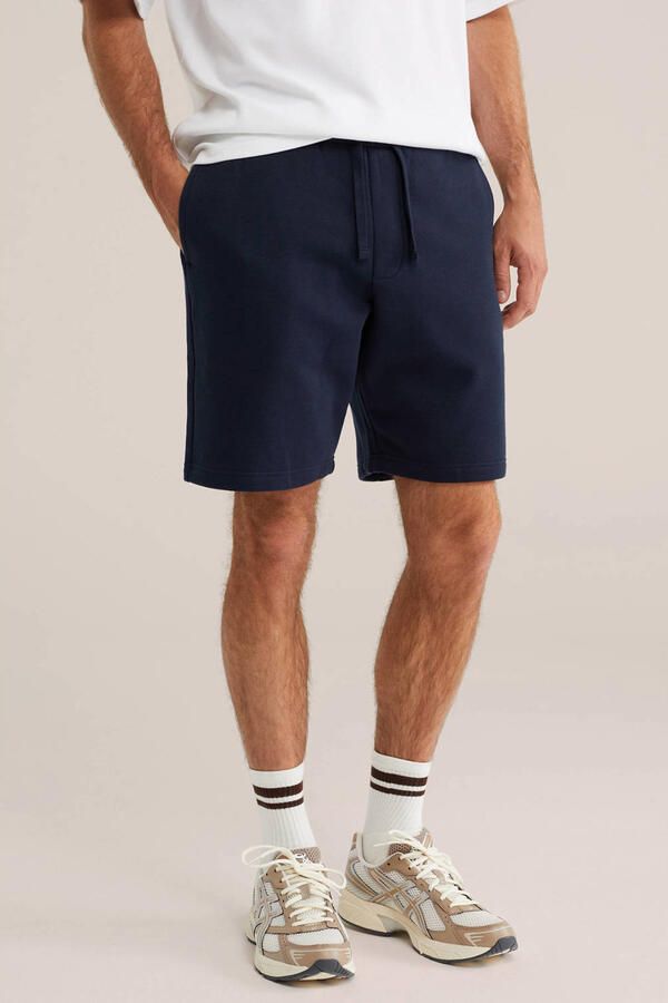 WE Fashion relaxed fit sweatshort donkerblauw