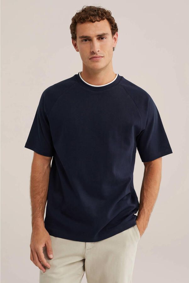 WE Fashion relaxed fit T-shirt blauw